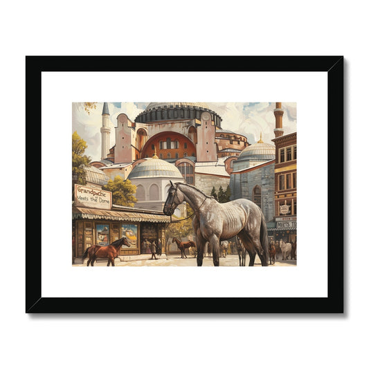 Grandpa Chic Meets the Dome of Hagia Sophia Framed & Mounted Print