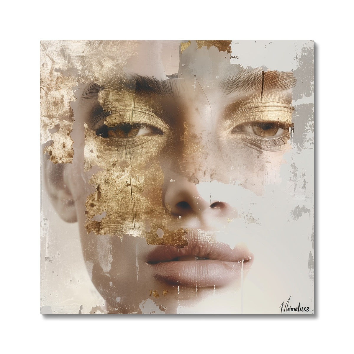 Golden Serenity - Minimal Luxe Portrait Photo Art Print